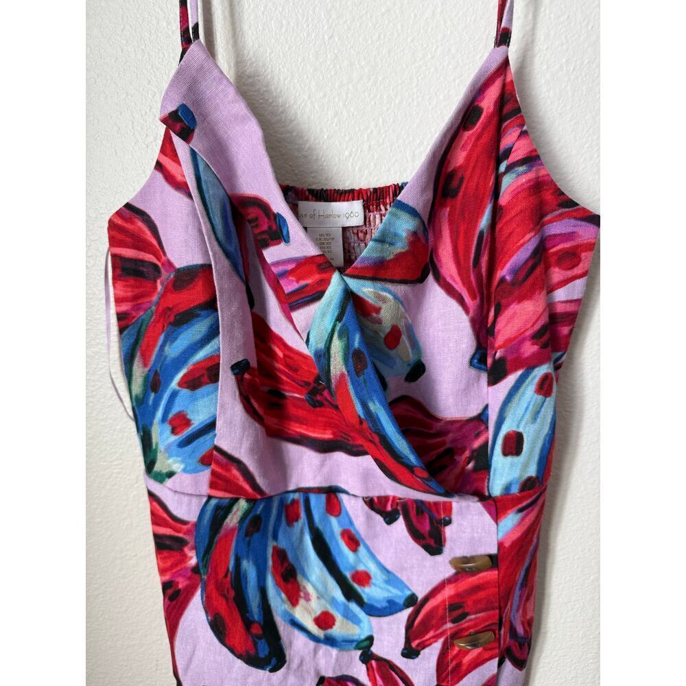 House of Harlow 1960 Banana Print Linen Romper Size XS - Picture 5 of 7